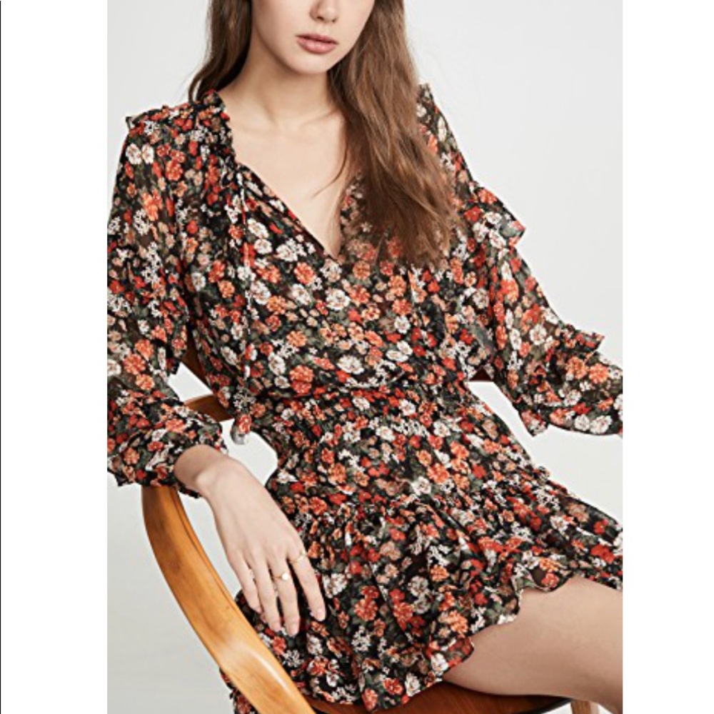 MISA Los Angeles - Rizou floral print short dress in safari floral